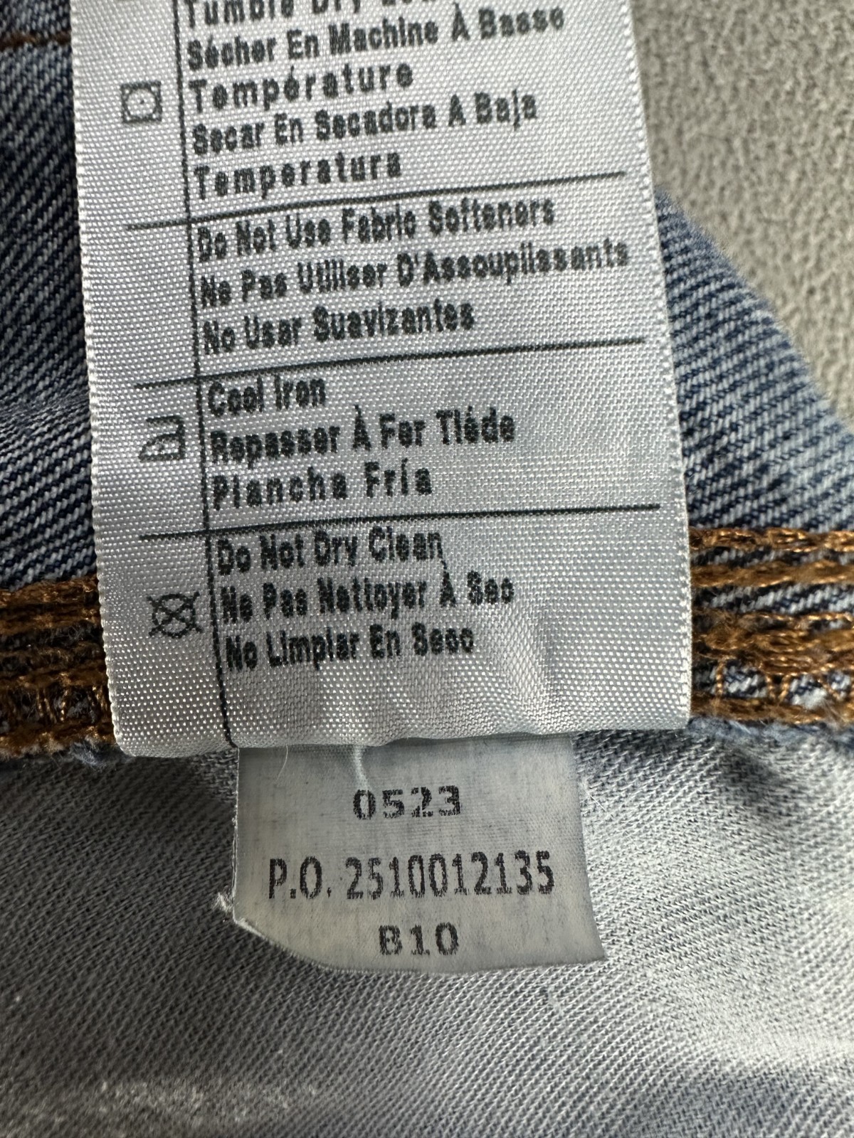 Carhartt Jeans 34×32 Blue Distressed Faded Stain Double Knee Dungaree Loose