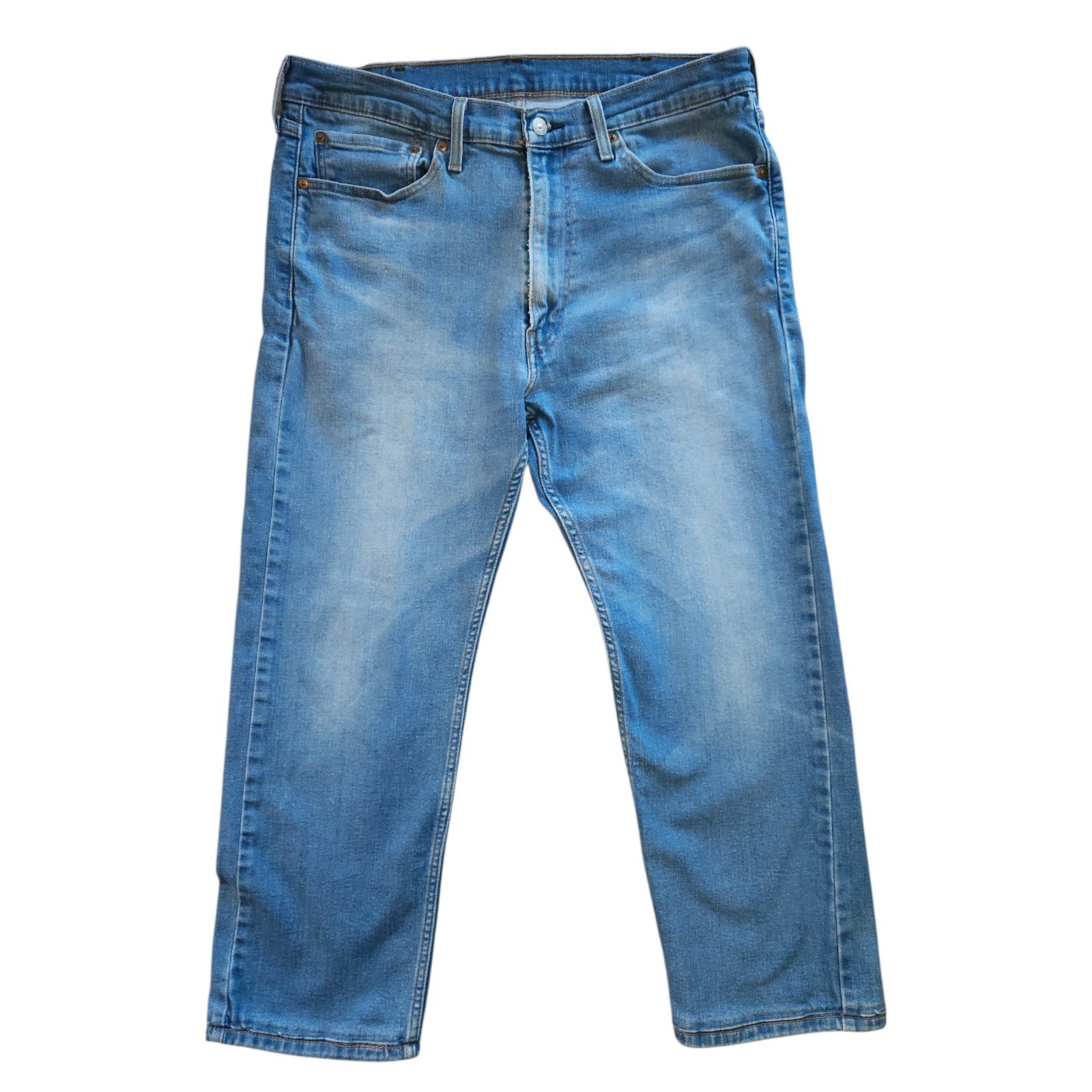 Levi’s 505 Regular Fit Blue Jeans Men’s 38×30 *Altered* 26″ Inseam Straight Leg