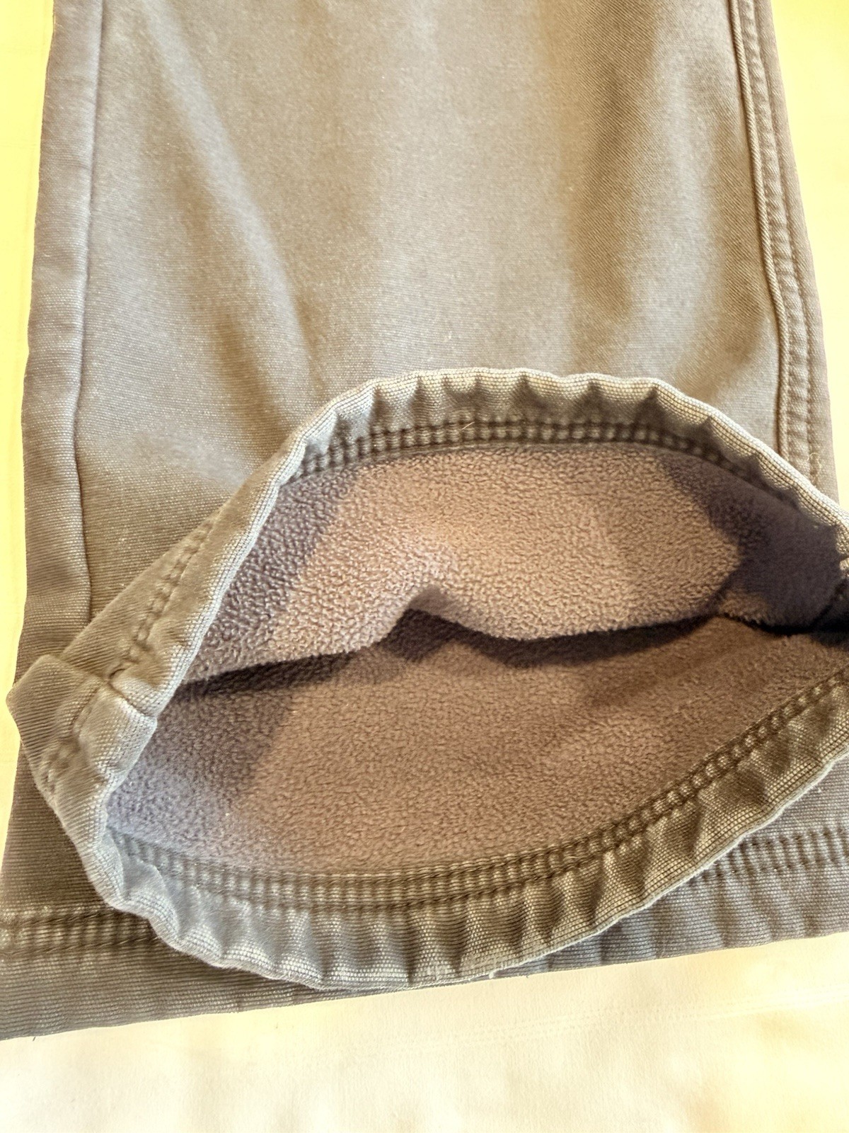 Distress Coleman Men’s Gray Fleece Lined Workwear Pants 38W Relaxed Straight Leg