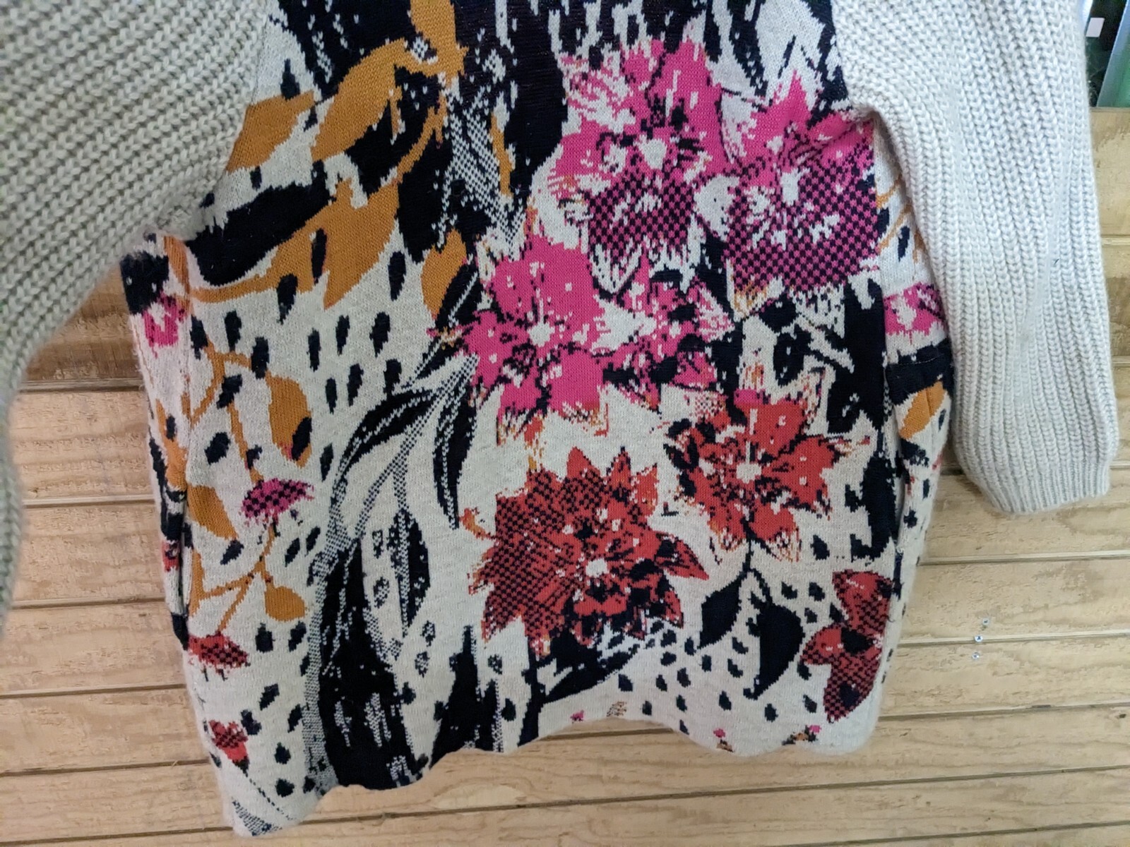 Anthropologie Aldomartins Maritza Floral M Cardigan Sweater Wool/Alpaca/Acrylic