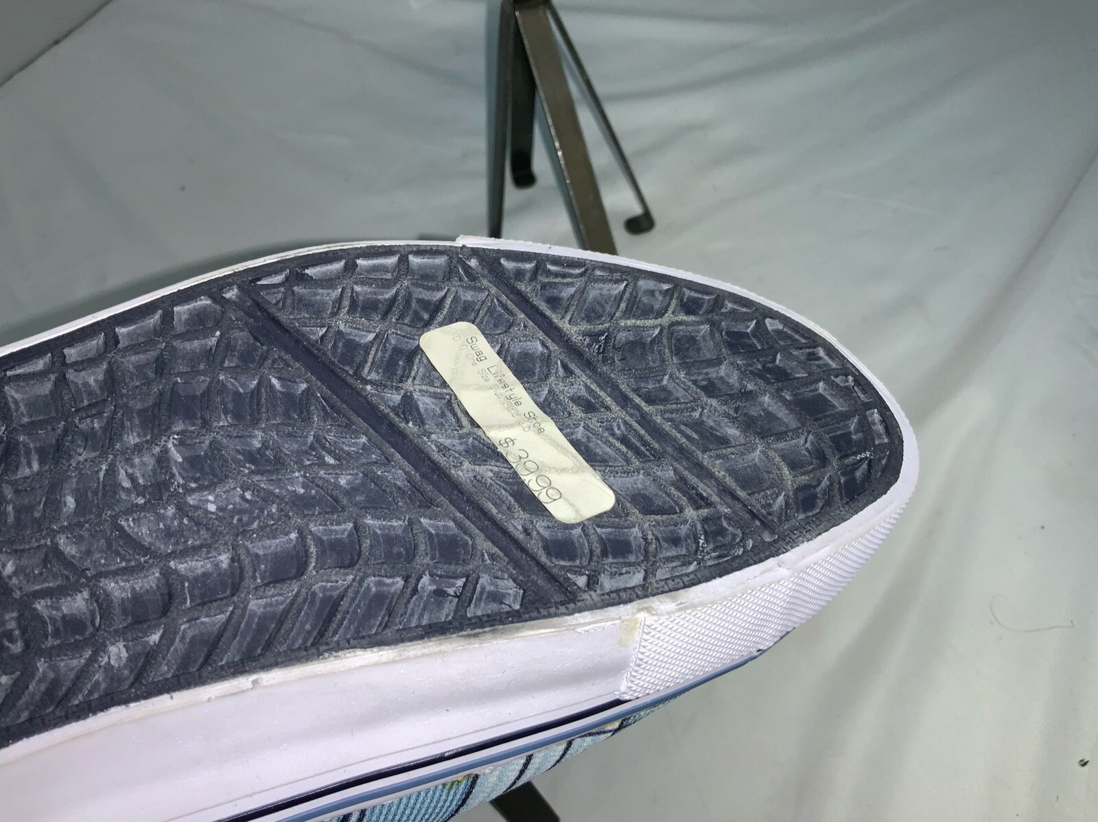 Warrior Swag Skateboard Shoes Sz 8.5 D Men Blue Plaid Slip On New YGI I1S-73