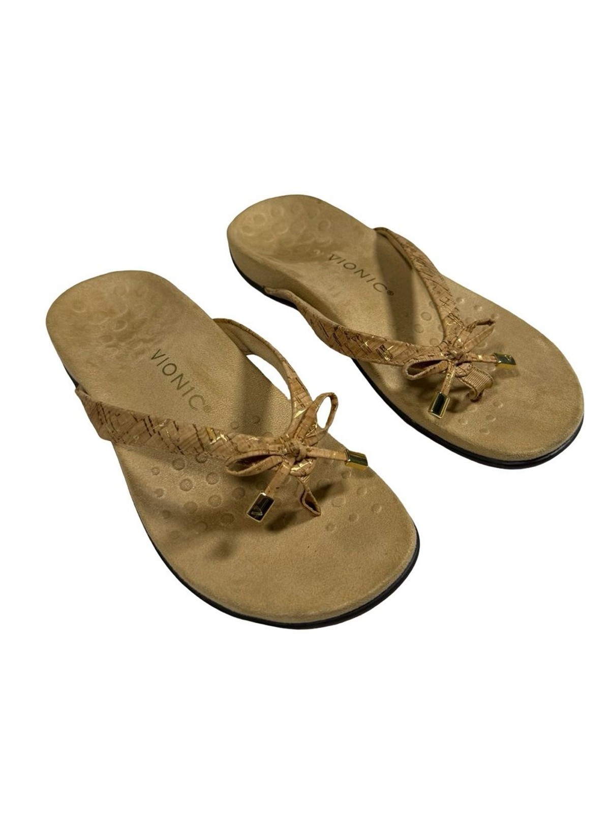 Vionic Bella II Bow Sandals Size 7 Orthopedic Comfort Flip Flop Summer Coastal