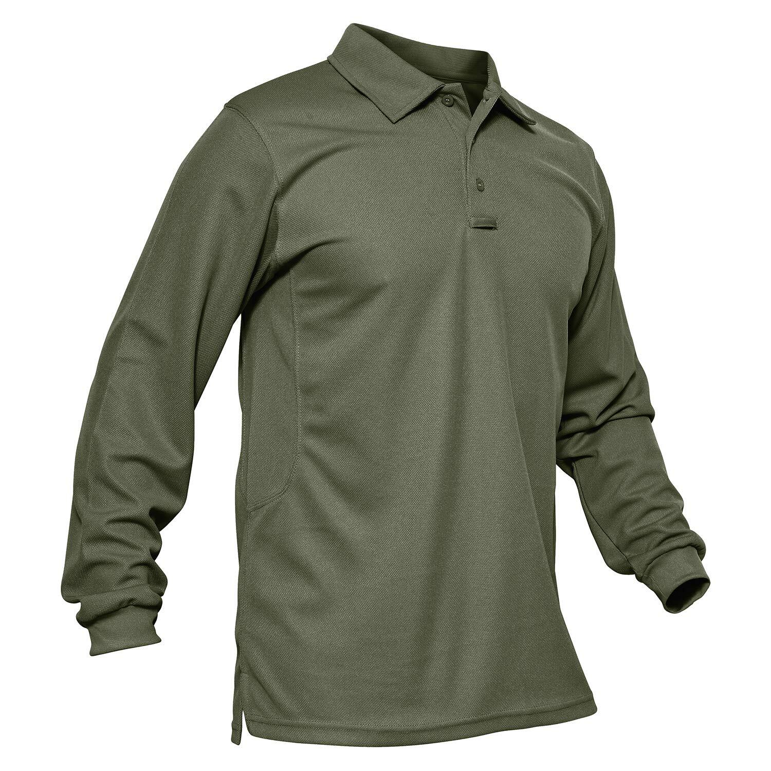 Men’s Long & Short Sleeve Polo Shirt Quick Dry Team Combat Casual Work Golf Tops