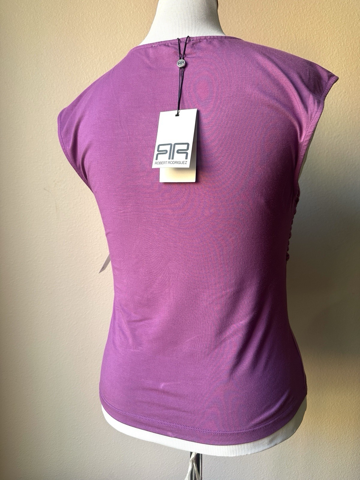 Robert Rodriguez Crochet Cut Out Top / Size large/Color Amethyst/ Size L/Stretch