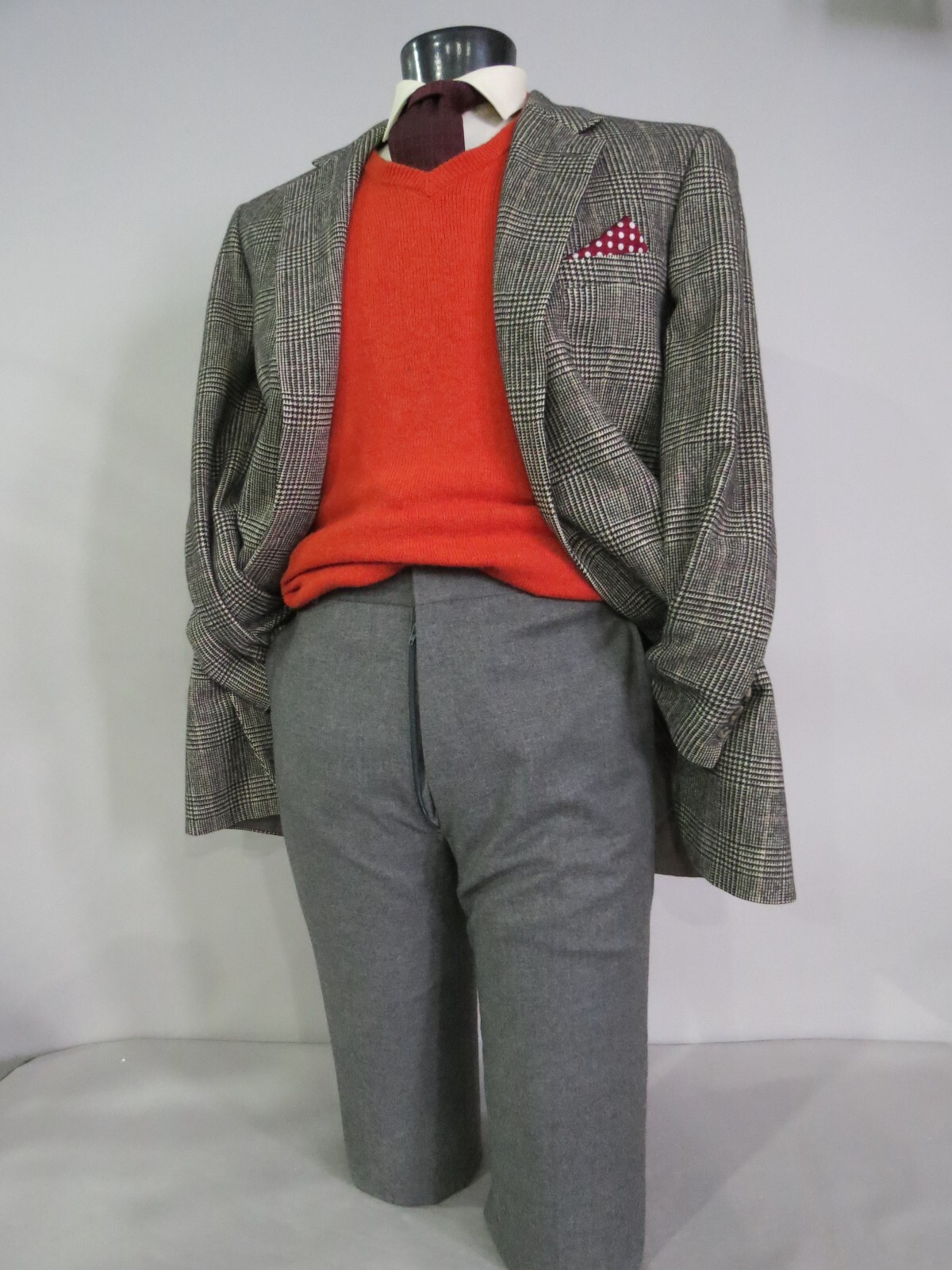 VTG Brooks Brothers EST 100% camel Hair hounds tooth check sport coat 42 L