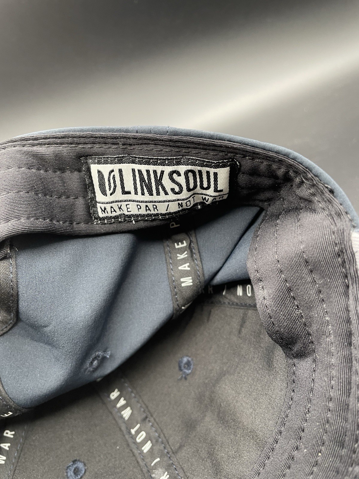 Linksoul Make Par Not War Patch Snapback Hat Green One Size Adjustable