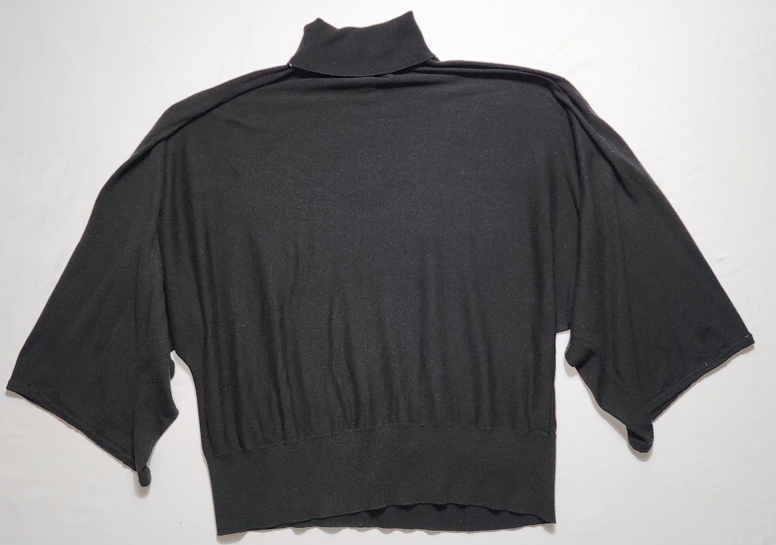 Cable & Gauge 2XL black lightweight turtleneck Top oversize dolman batwing Sleev