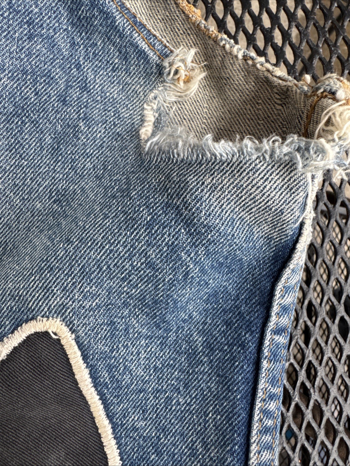 Vintage 50s-60’s Levi’s Denim Biker Vest Sleeveless w/Patches