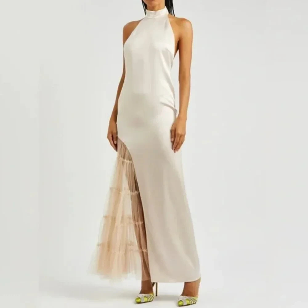 Alice & Olivia Ryn Slit Tulle Panel Maxi Dress – size 4, New with tags