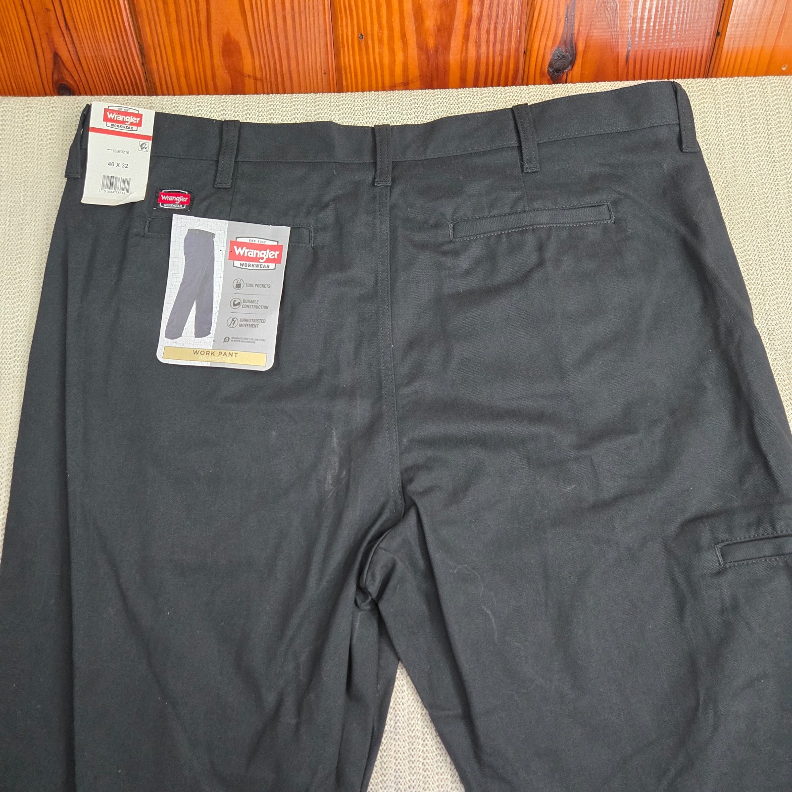 Wrangler Pants Mens 40×32 Black RIGGS Workwear Relaxed Fit Carpenter Utility