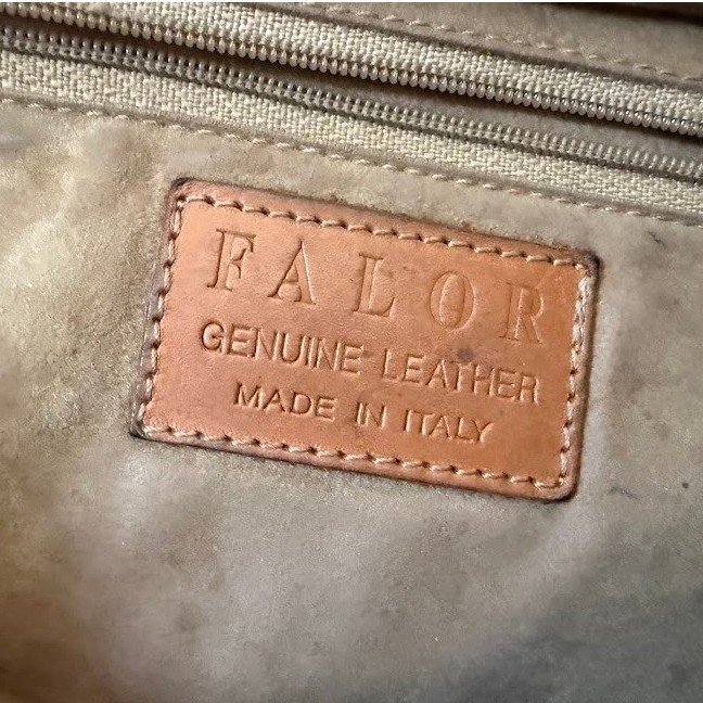 FALOR Woven Leather Tote Bag Cognac Tan Made in Italy Intrecciato Shoulder Bag