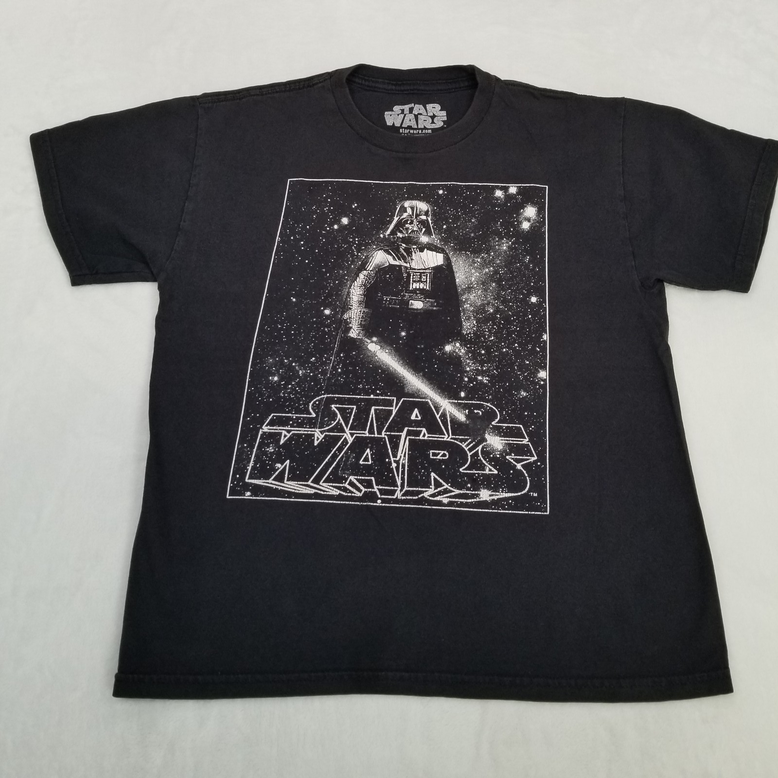 Star Wars Boys Black Darth Vader Graphic Shirt Size Medium Short Sleeve Licensed