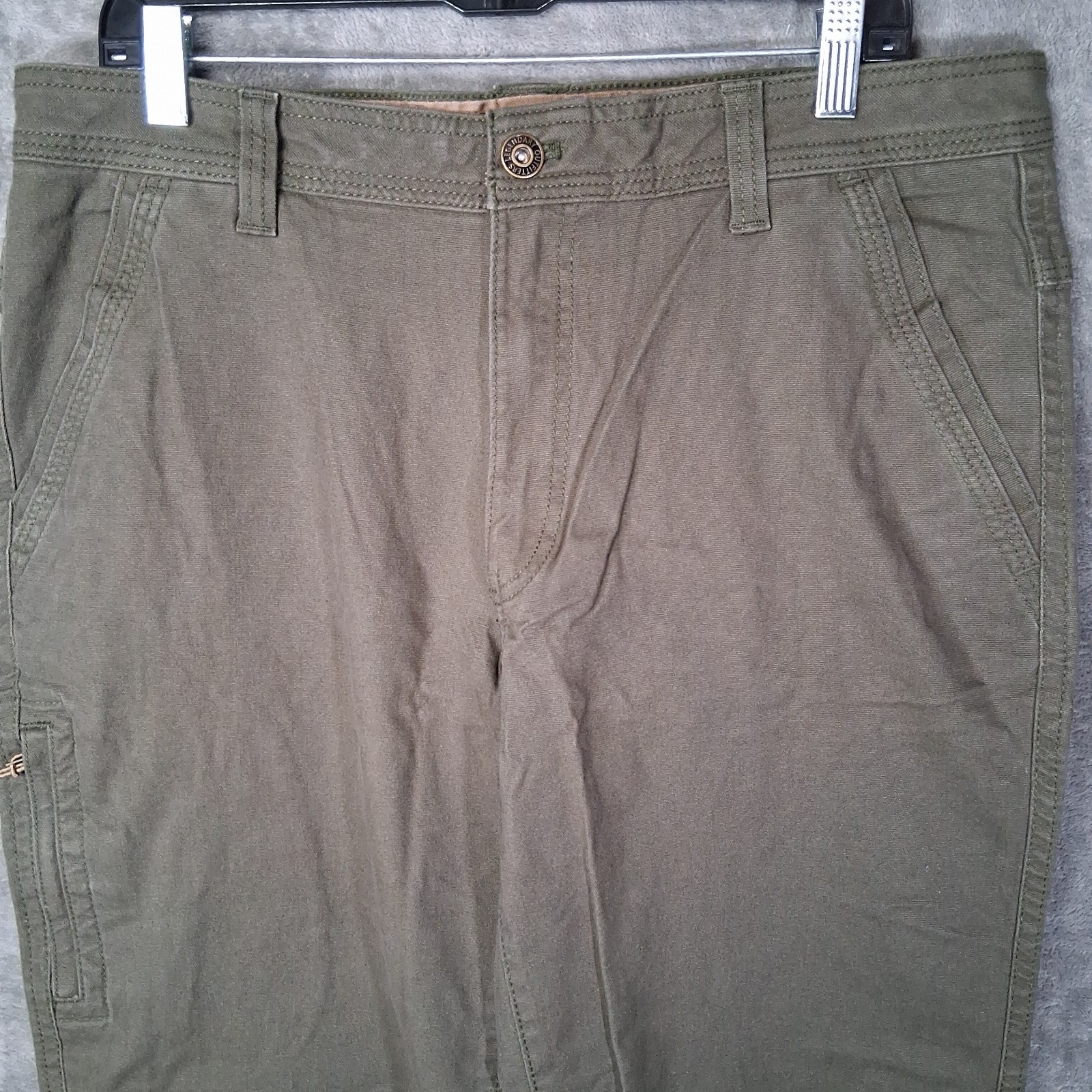 Legendary Outfitters Stretch Canvas Pant Mens 36×34 Khaki Green Straight Leg NWT