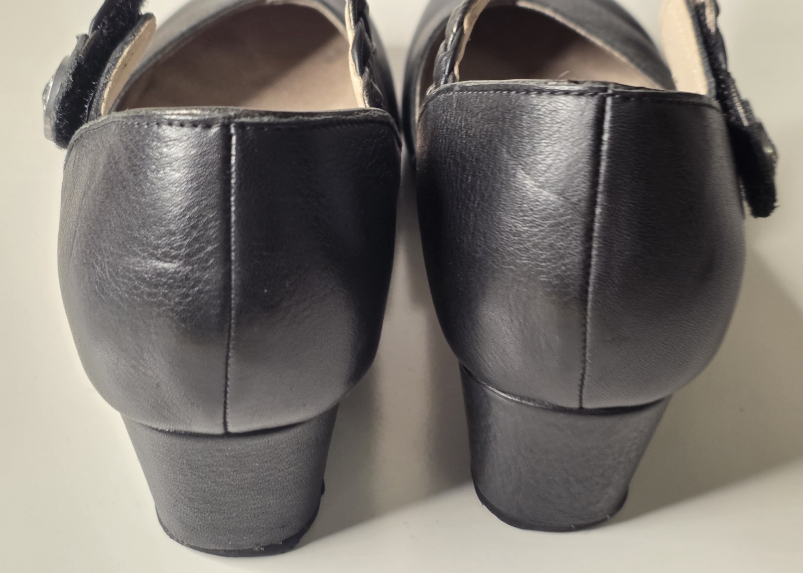 Aetrex Mia Women’s Leather Mary Jane Wedge Shoes Black Sz 7-7.5M EUR 40