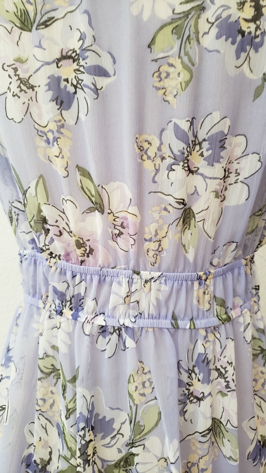 Anthropologie Top New Size Medium Purple Kimono Floral Sheer Chiffon Coquette
