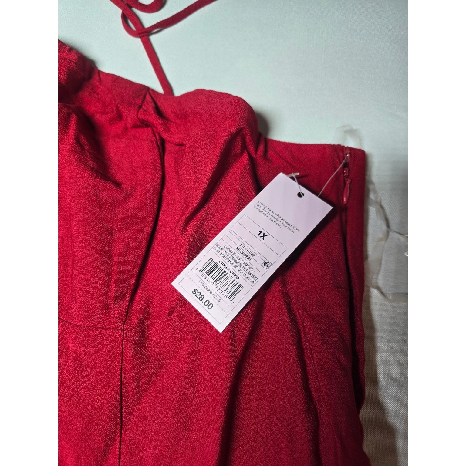 Wild Fable Red Halter Mini Dress Flowy Ruffle Hem Party Dress