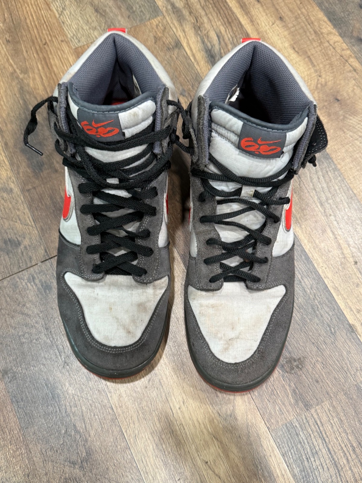 RARE Nike DUNK HIGH 6.0 PREM “DARK GREY / MAX ORANGE” MENS SZ 10.5 506266-001