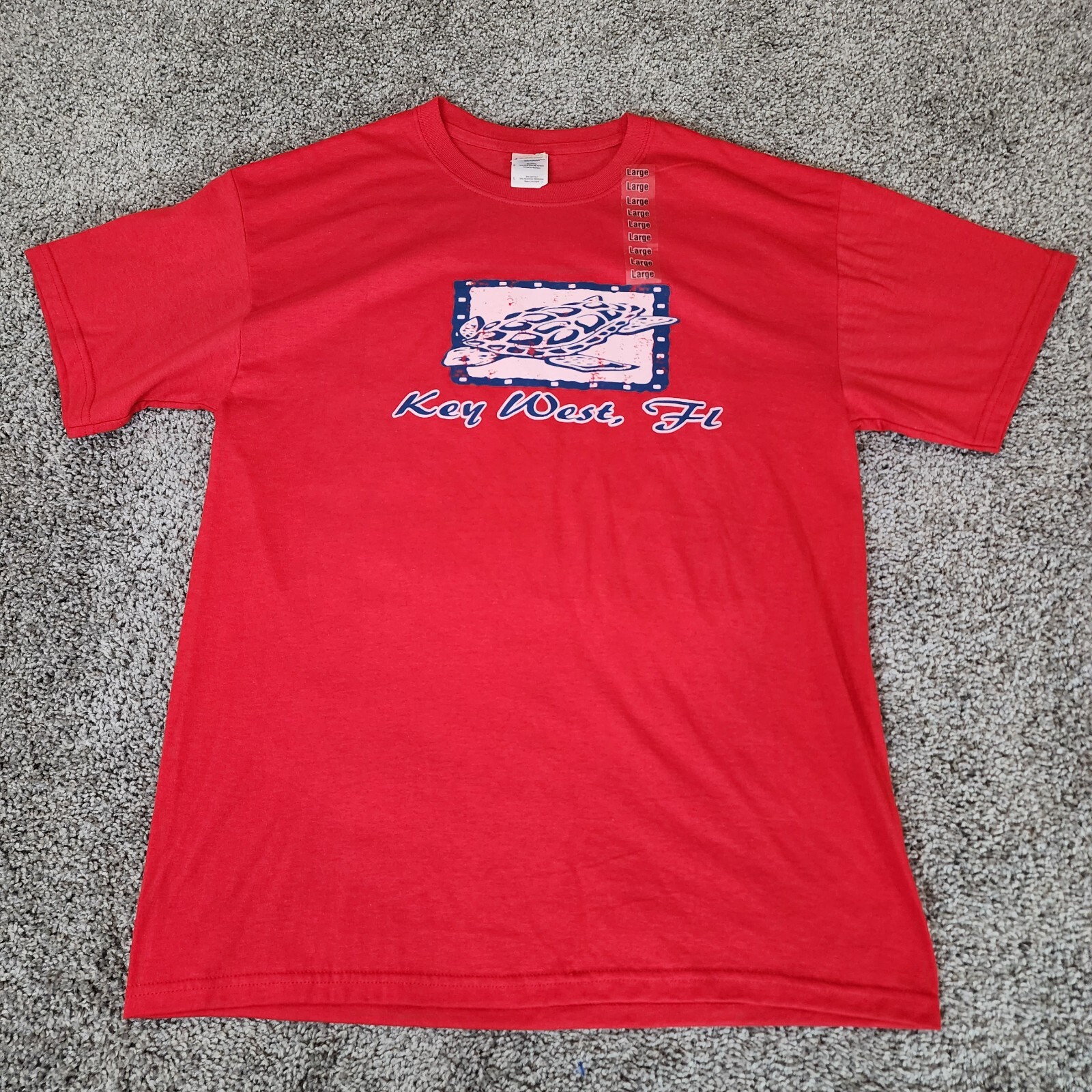 Glldan T-Shirt Unisex Large Red Key West, FL Dry Blend NWOT