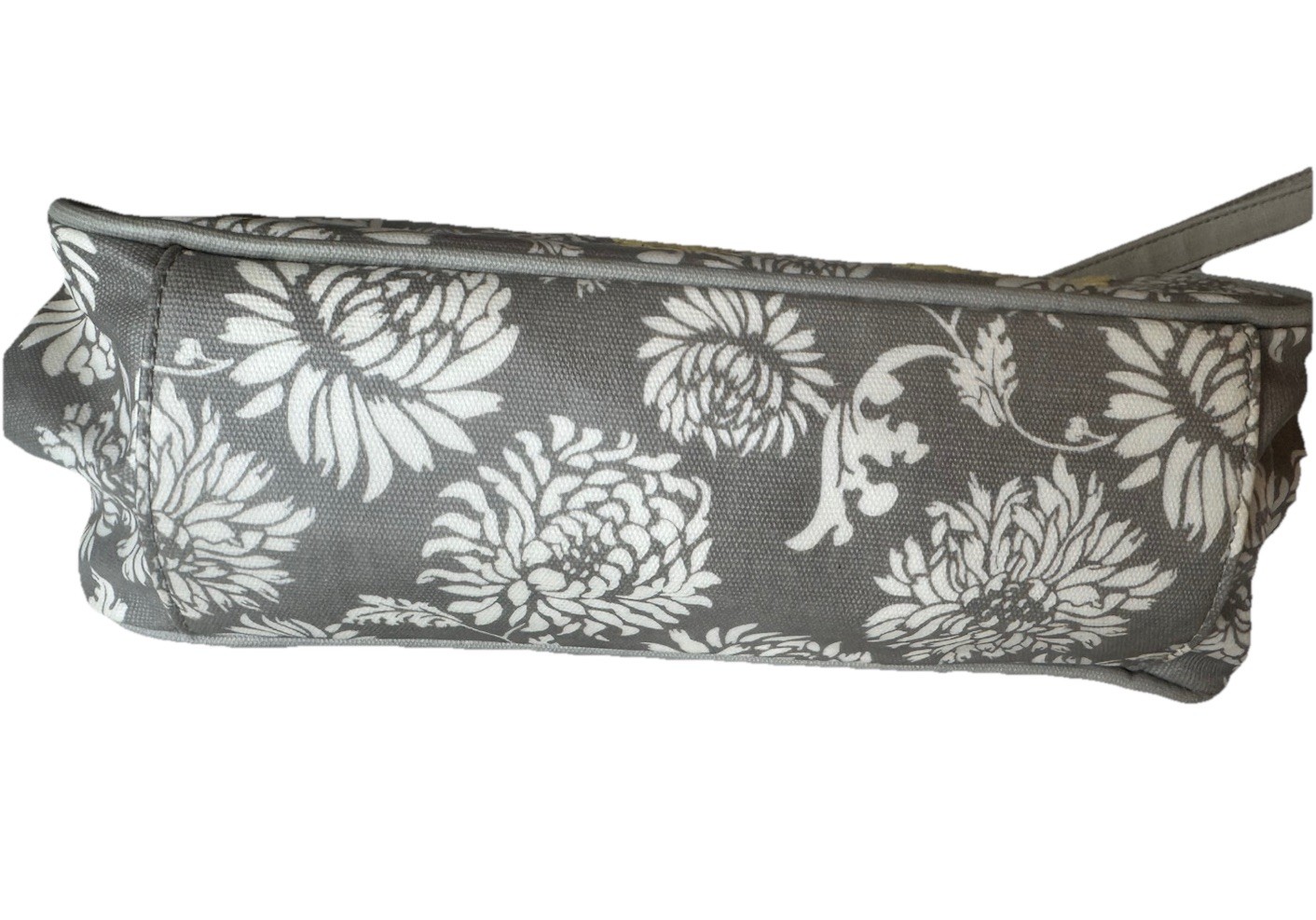 Petunia Pickle Bottom Gray Floral Gold Embroidered Clutch Handbag