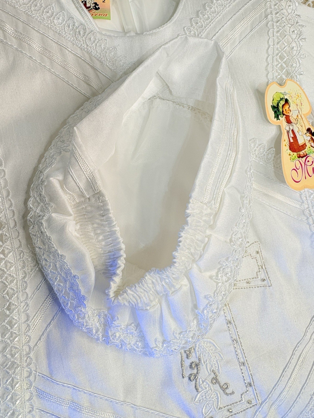 Vintage Boys Three Piece White Christening Outfit With Hat 2years NWT