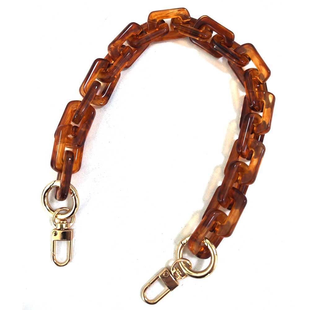 17.3 inch Retro Tortoise Shell Pattern Resin Replacement Purse 17.7 inches