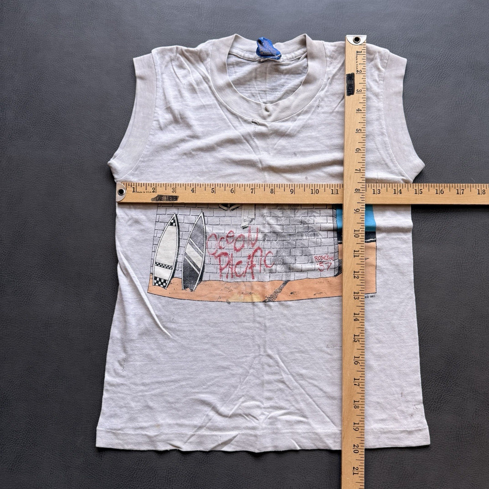 vintage 80s ocean pacific distressed graphic tank top