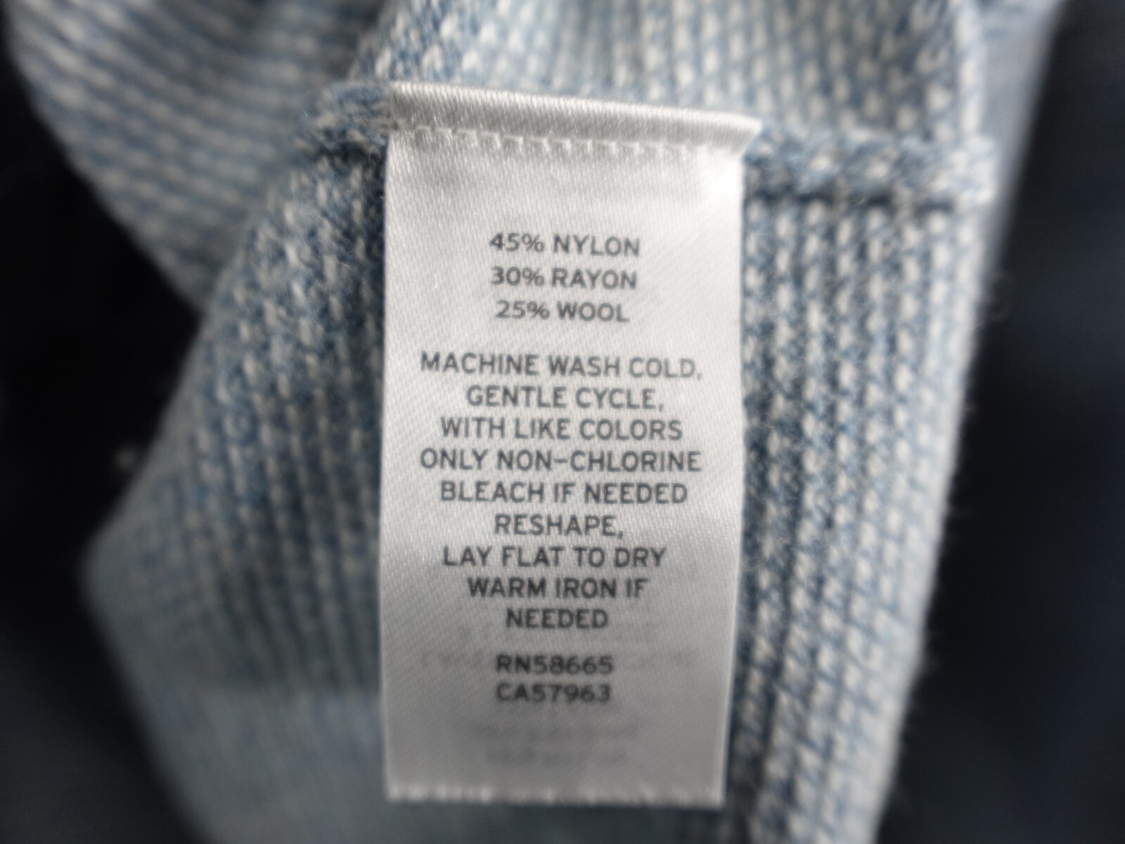 Nordstrom Mens Shop Bird’s Eye Rayon Wool Blend Blue Knit Sweater Size XL