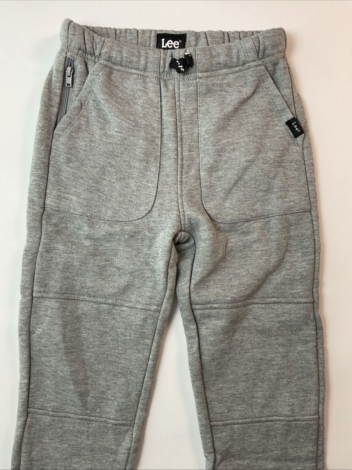 Lee Boys Youth Jogger Pants w/Pocket Rugged Knee, Gray, Size: XS 5/6