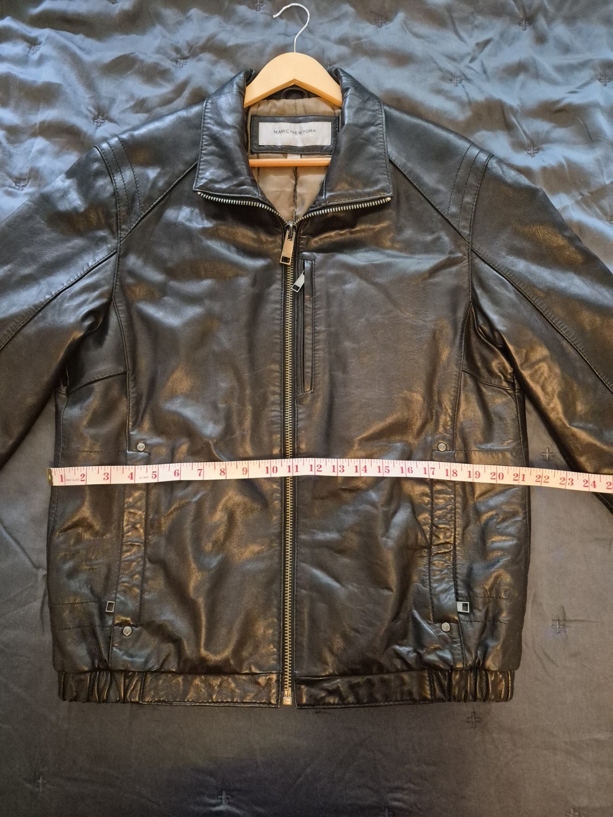 Marc New York Andrew Marc Men’s Black Leather Zip Lined Jacket Size M 46″