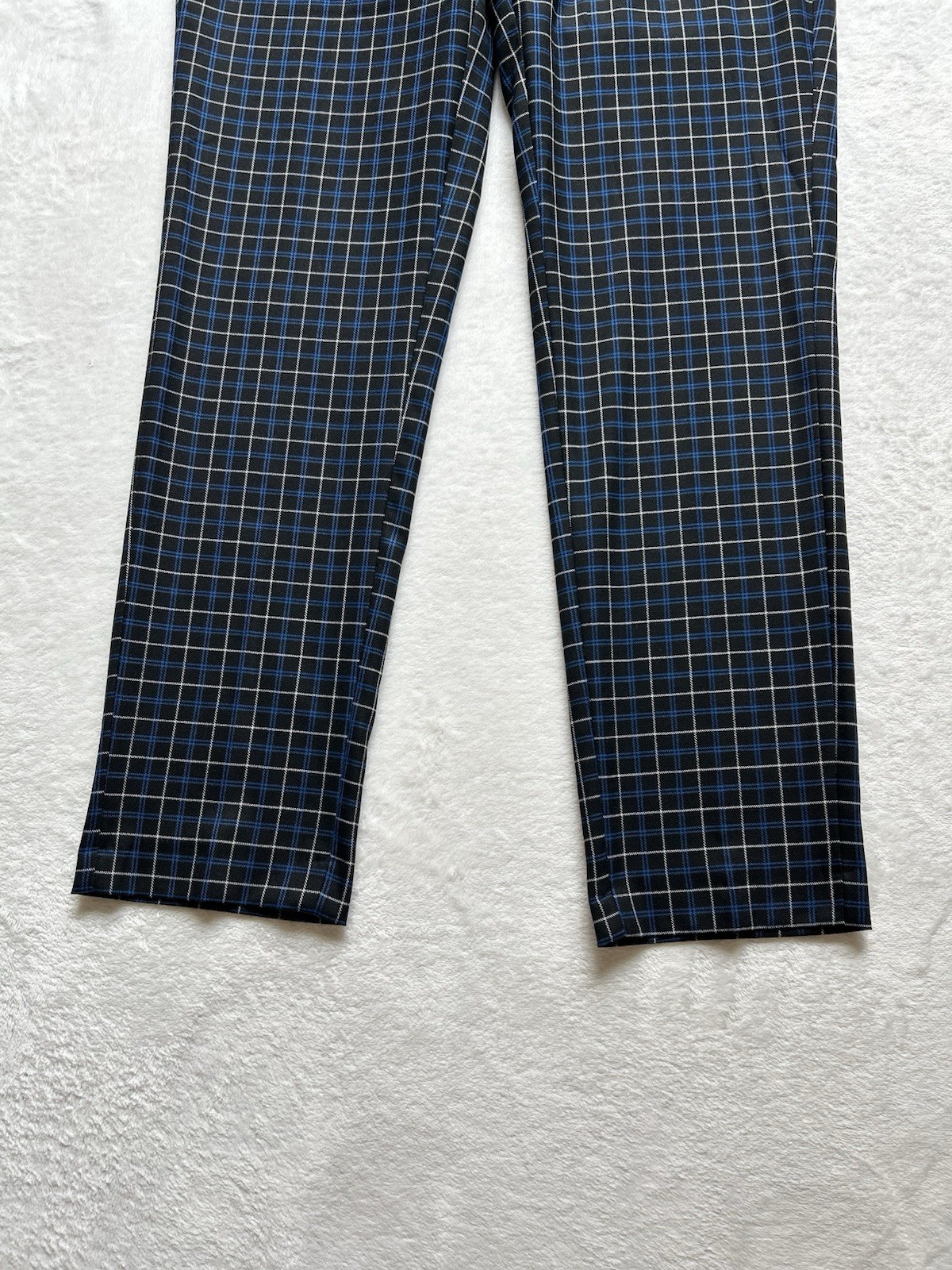 Man BoohooMan Pockets Skinny Navy Check Suit Trouser Pants Size 32