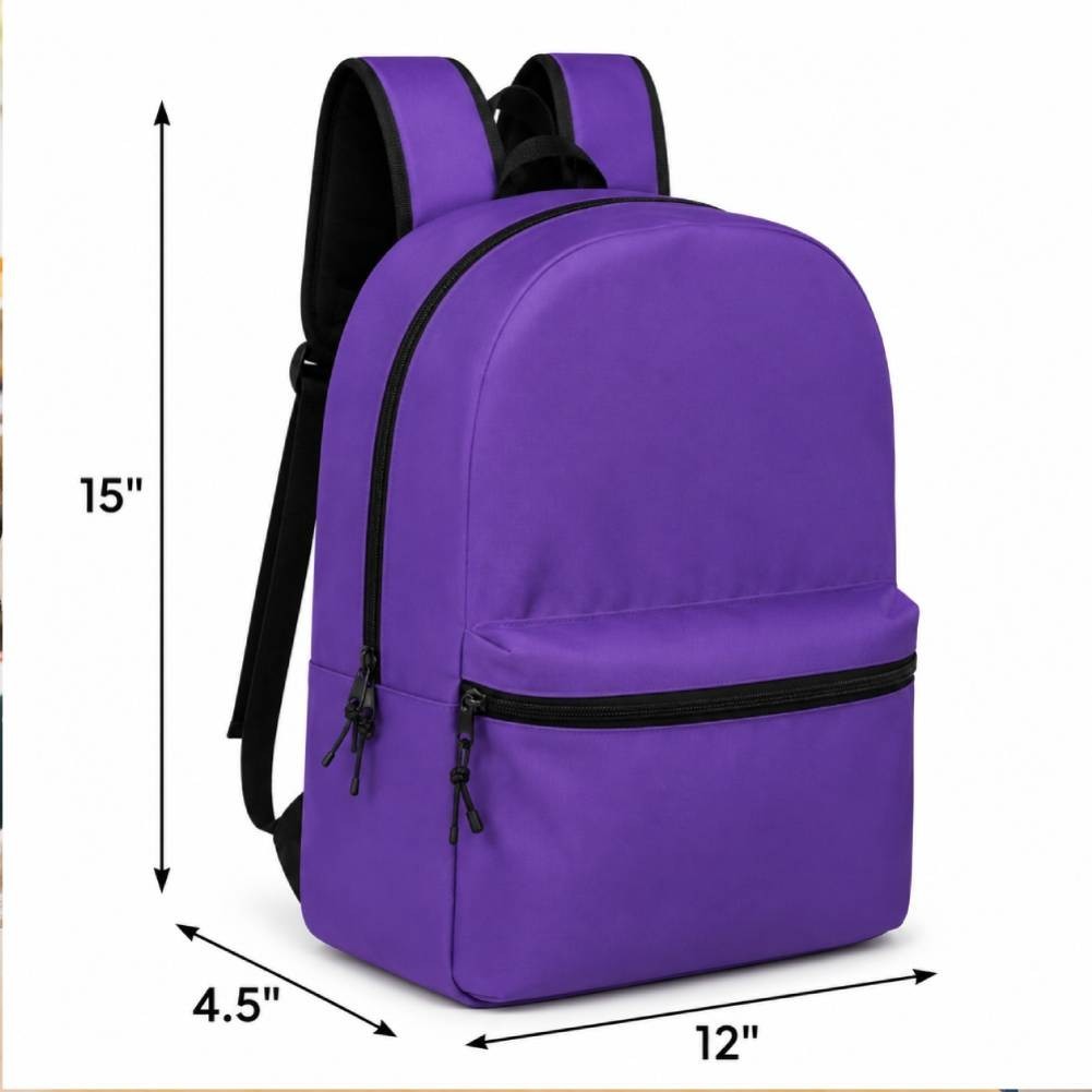 24 Pack Kids Backpacks Bulk 15″ School Bookbags Wholesale Case 8 Assorted Colors