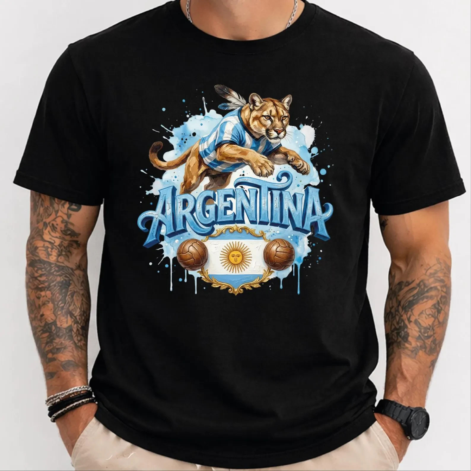 Argentina World Cup T-Shirt,Albiceleste Soccer Fan Gift,Puma Graphic Football Te