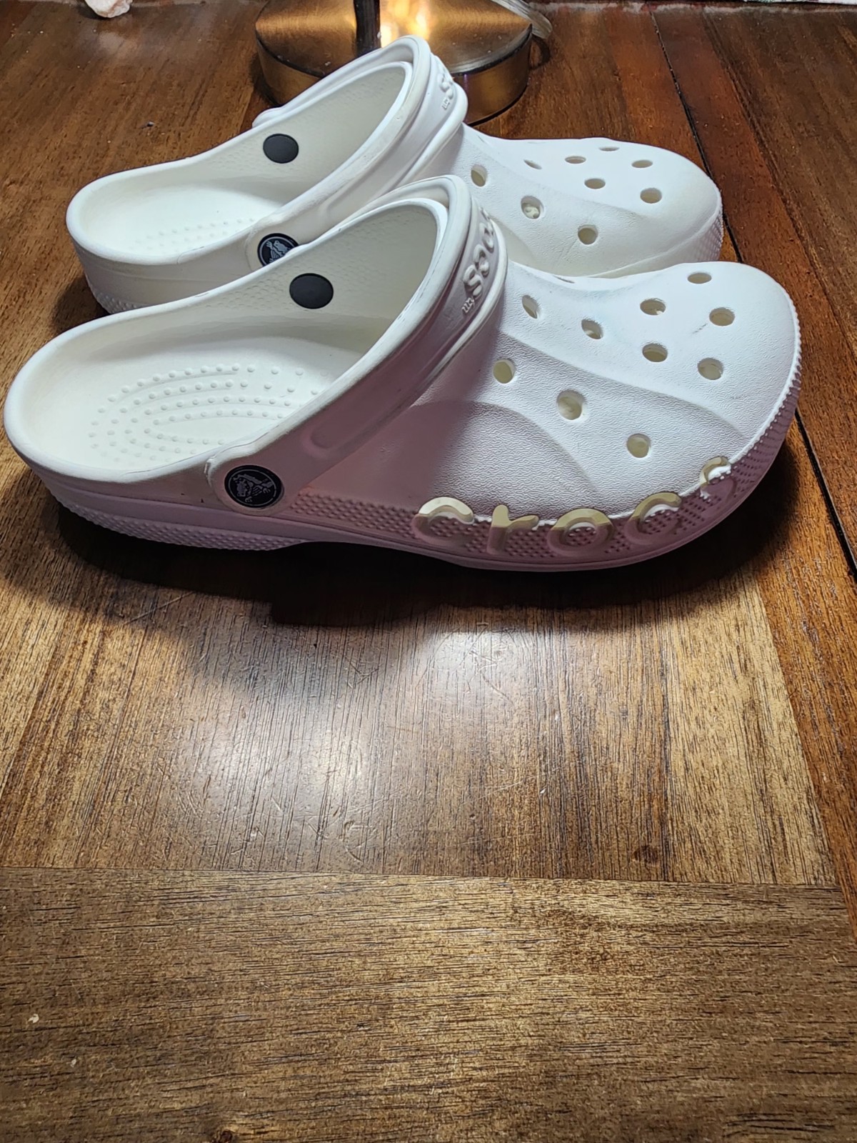 Crocs Baya Clogs White Sandals Men’s 7 / Women’s 9 Slip on Mules Shoes.