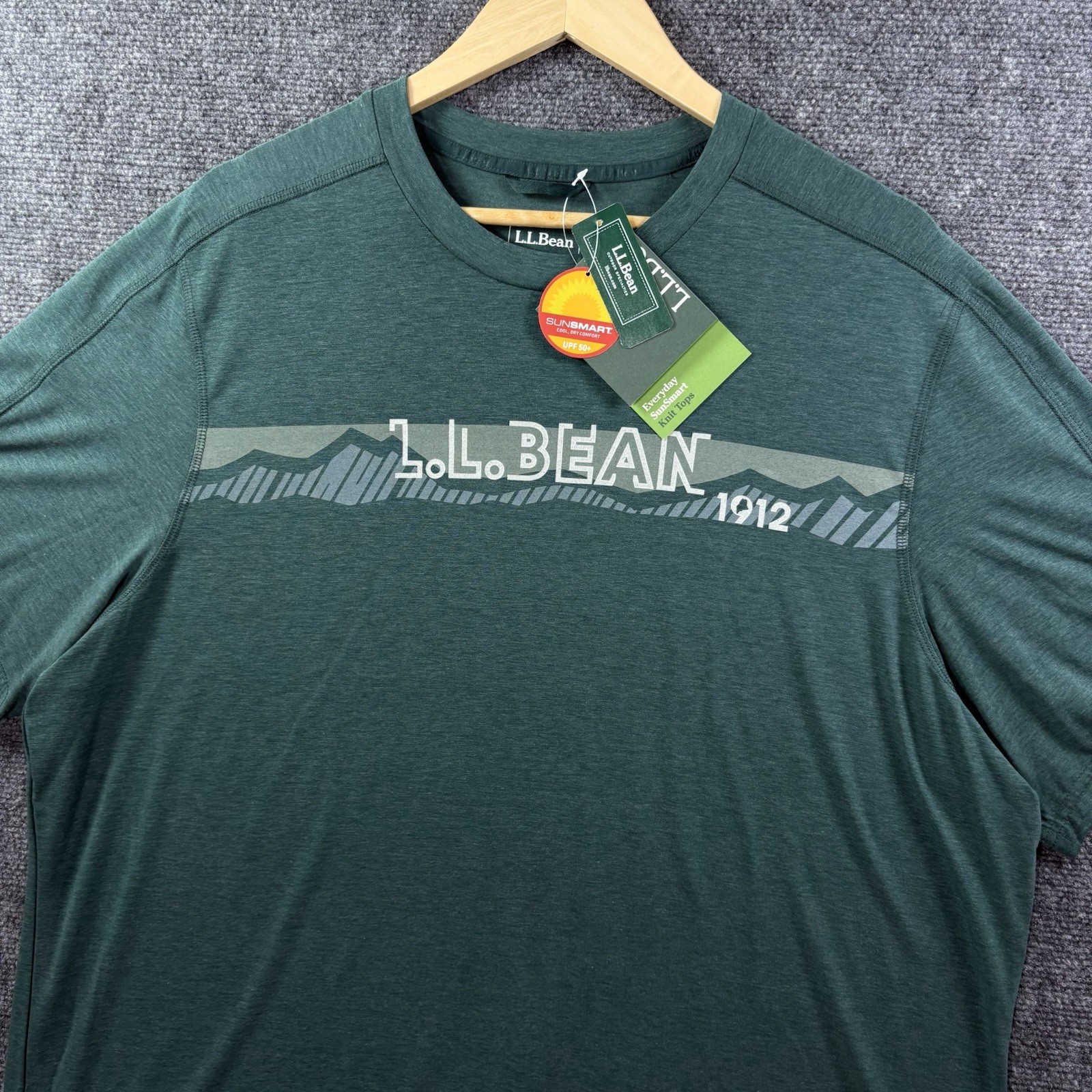 NEW L.L.Bean Everyday SunSmart Shirt Mens XLT Green BLUE Slightly Fitted Stretch