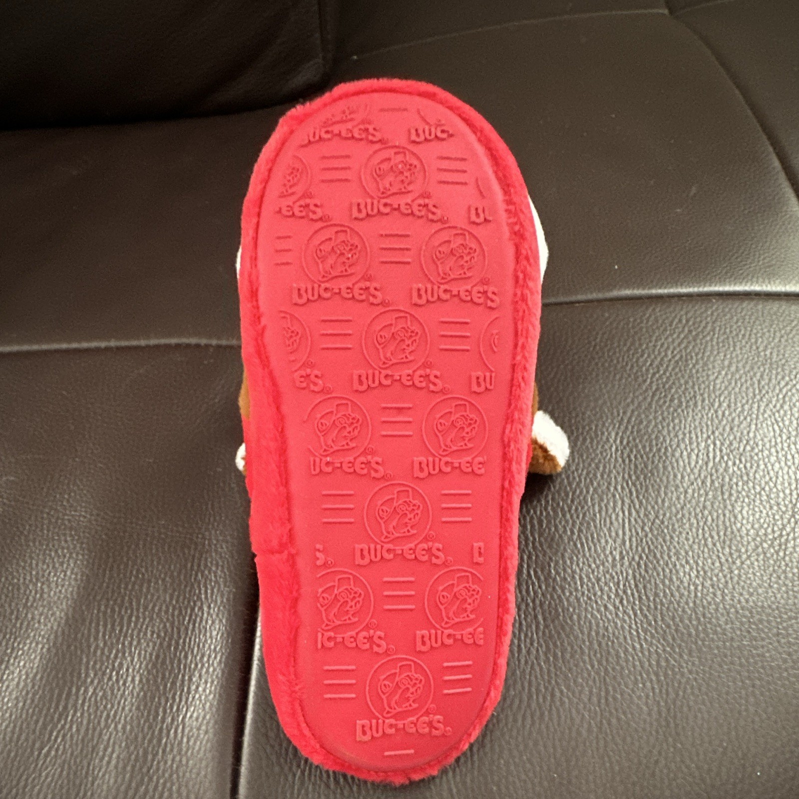 Buc-ee’s Beaver Plush Slide Slippers Kids US 3 Non-Slip Slides