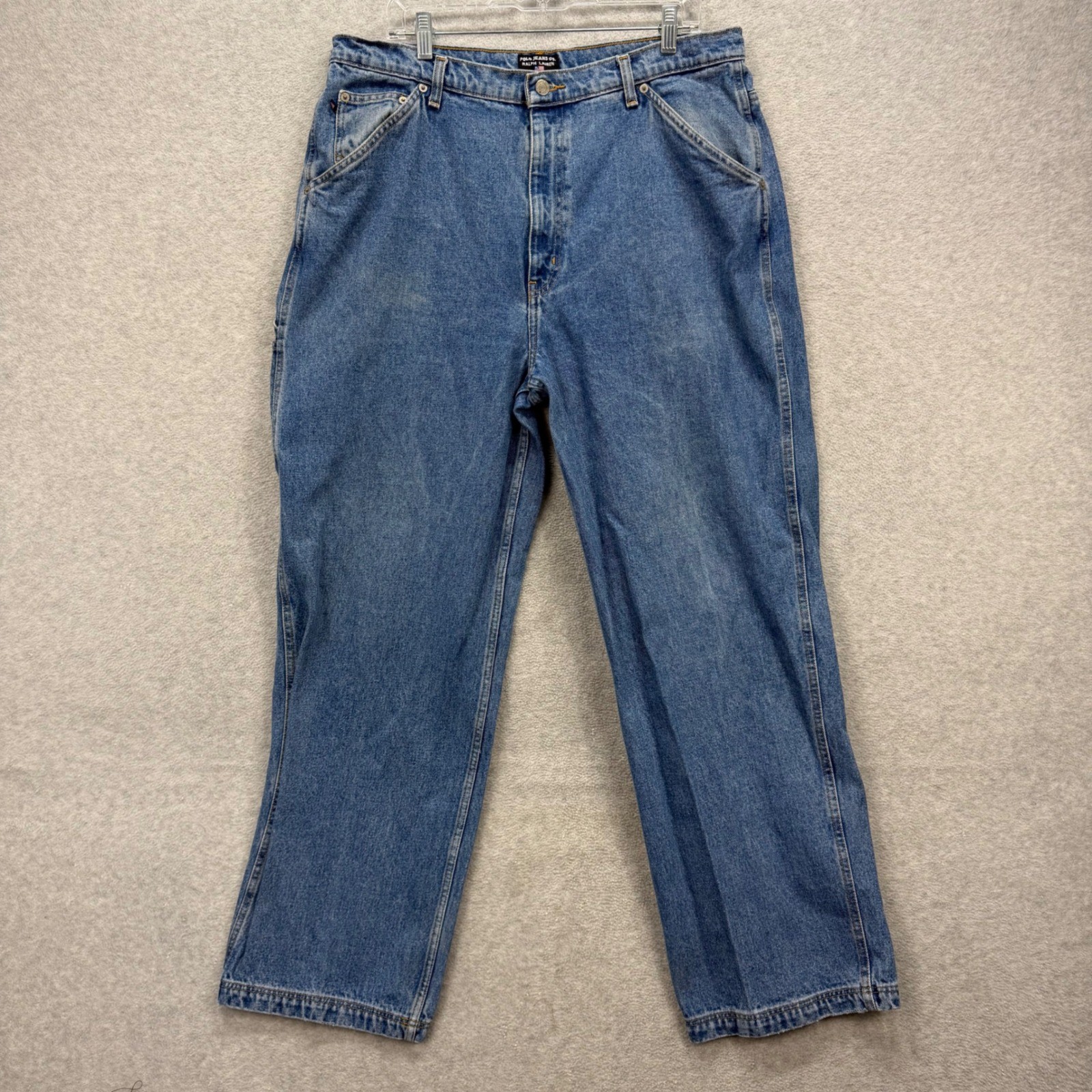 Polo Jeans Co Ralph Lauren Carpenter Jeans Mens 38×32 Blue Denim Pant Worker Y2K