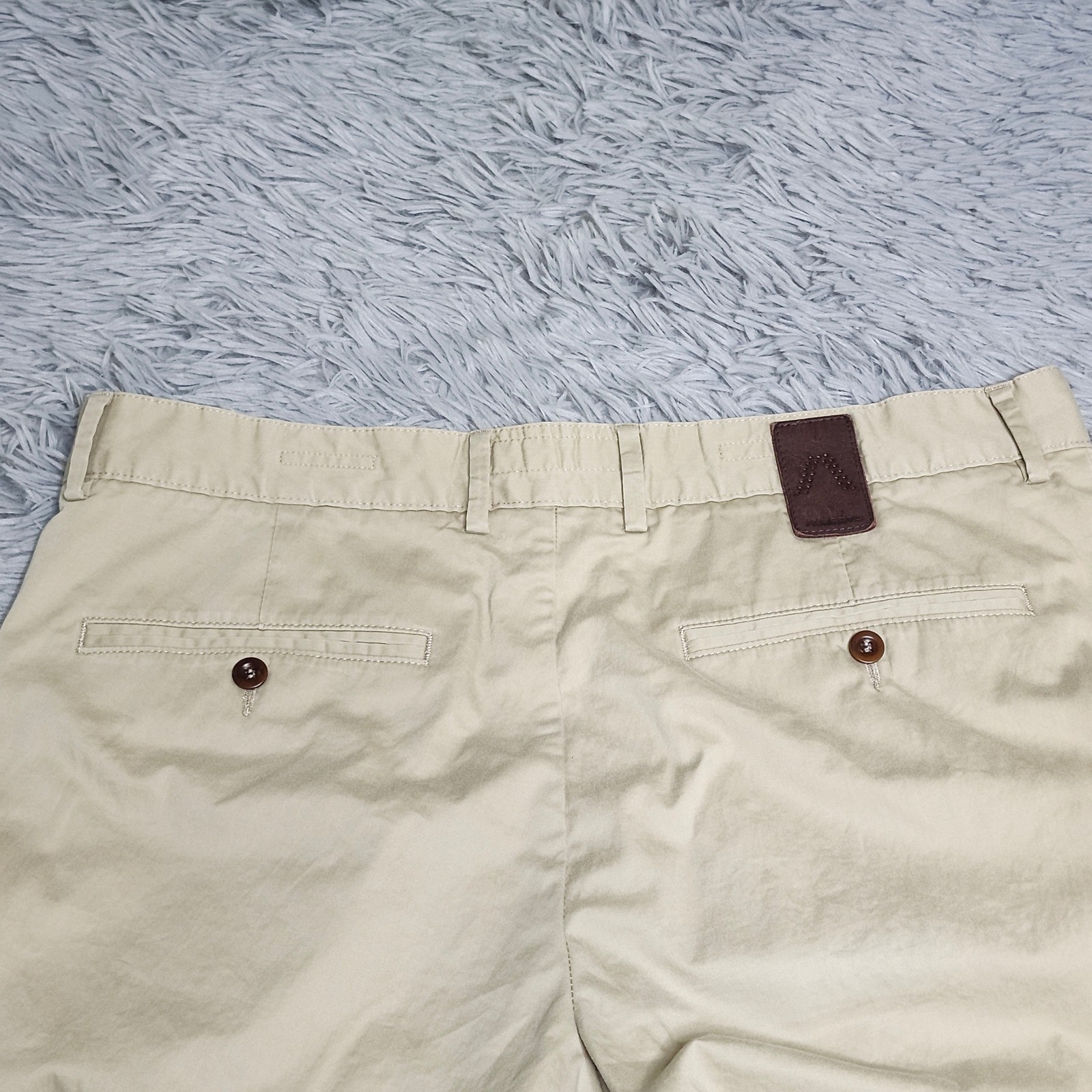 Alberto Chino Pants Mens 35×30 Hemmed Beige Cooler Ceramica Cotton Modern Fit