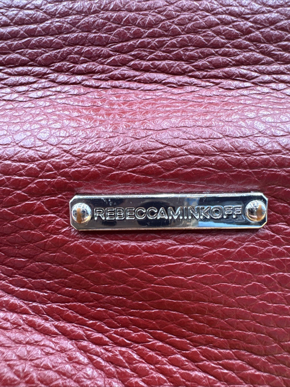 Rebecca Minkoff Red Leather Shoulder Bag Bottom Studs Sliver Hardware