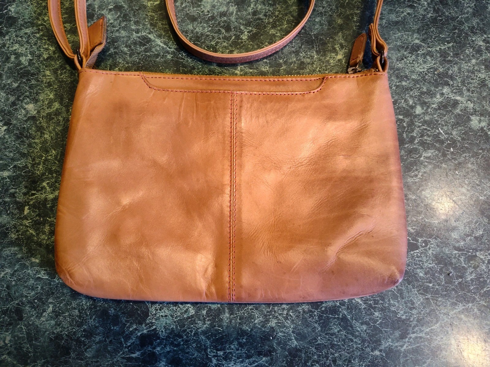 Rawlings Baseball Stitched Leather Double Play Wristlet Mini Bag Purse – 8.5″x5″