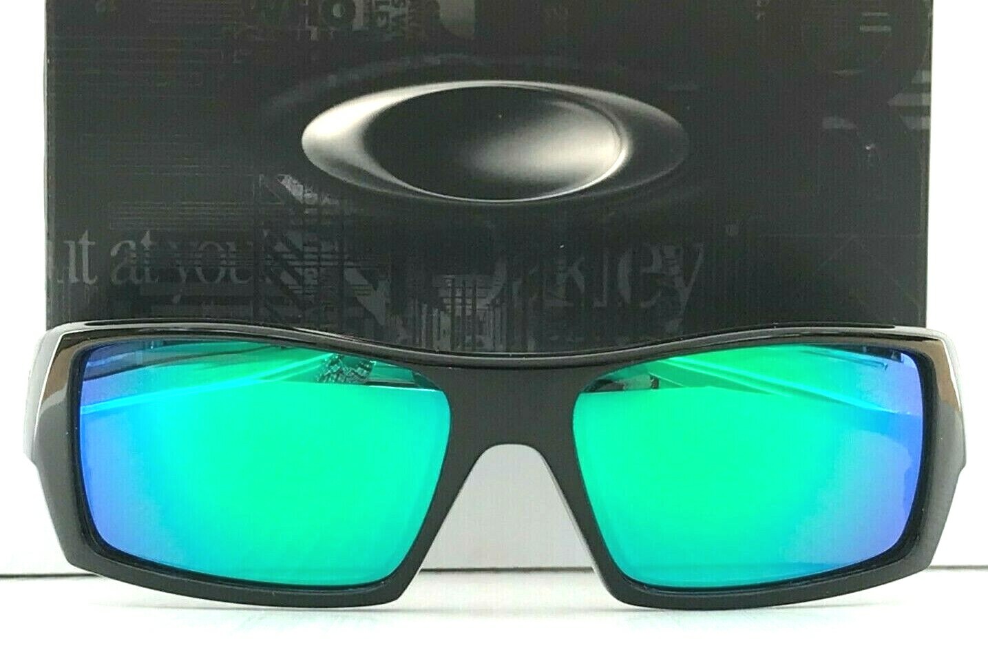 NEW Oakley GASCAN Black polished POLARIZED Galaxy Jade Iridium Sunglass 9014