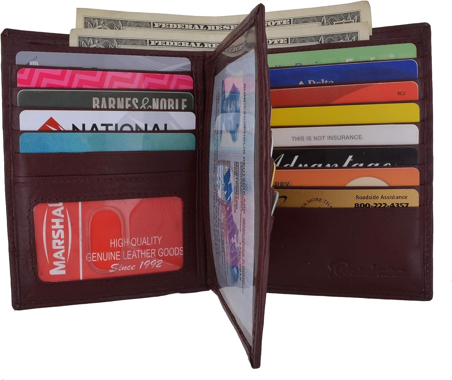 Men’s Genuine Leather Bifold Wallet Hipster Credit Card ID Holder RFID Blocking