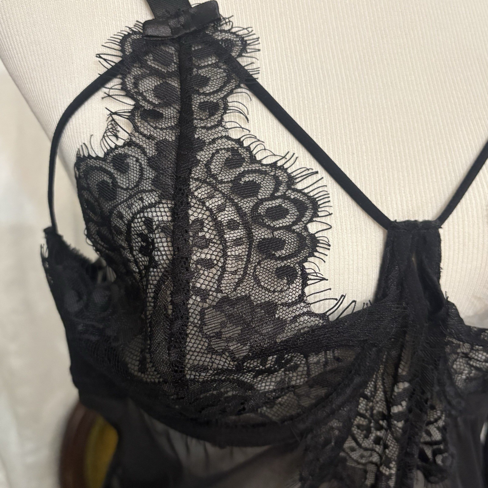 Fredericks Of Hollywood Black Lace Lingerie Sheer 1X NWOT Set