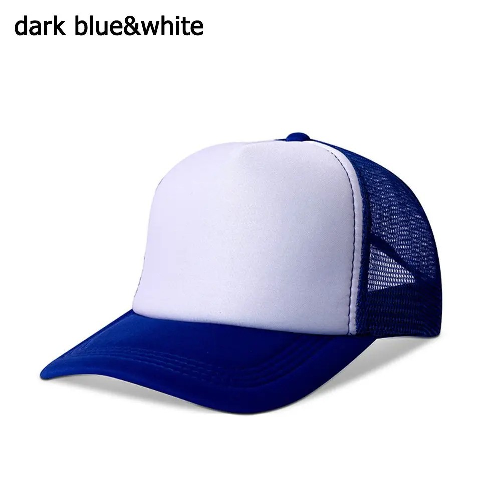 Mens Womens Trucker Hat Mesh Back Plain Solid Snapback Baseball Cap Blank Visor