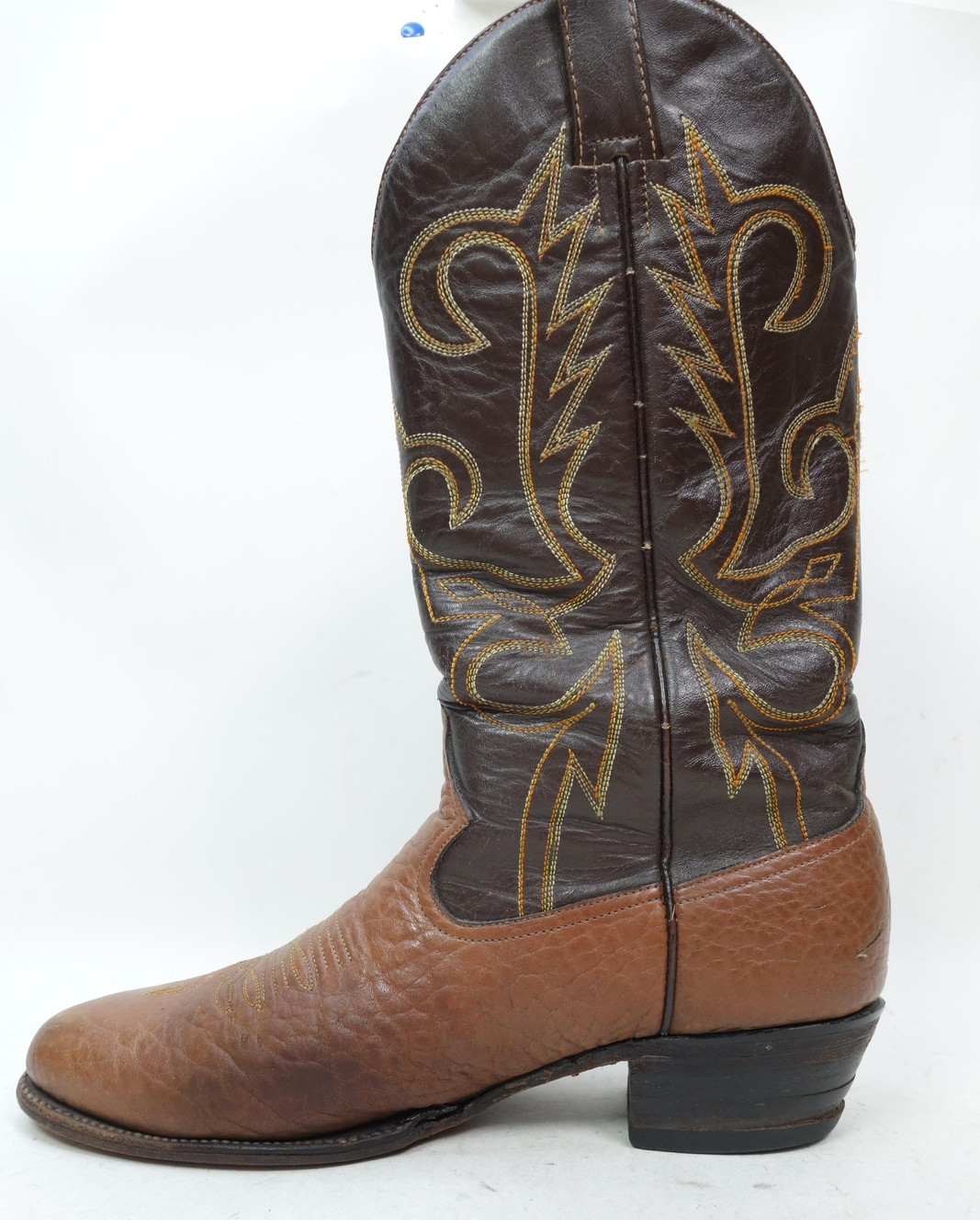 Sheplers Boots Mens Size 10 D Brown Bullhide Leather Western Cowboy