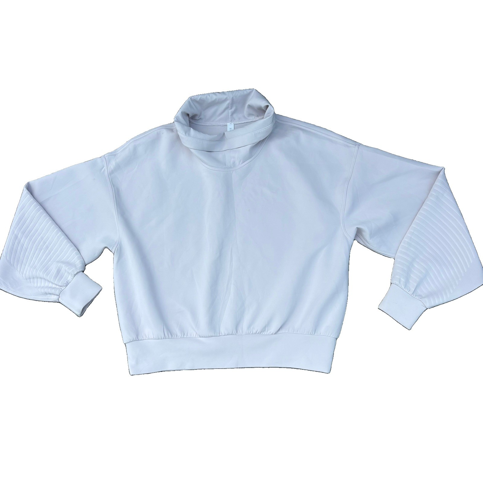 Lululemon Full Flourish Pullover Sweatshirt Womens 12 bone Balloon Sleeve