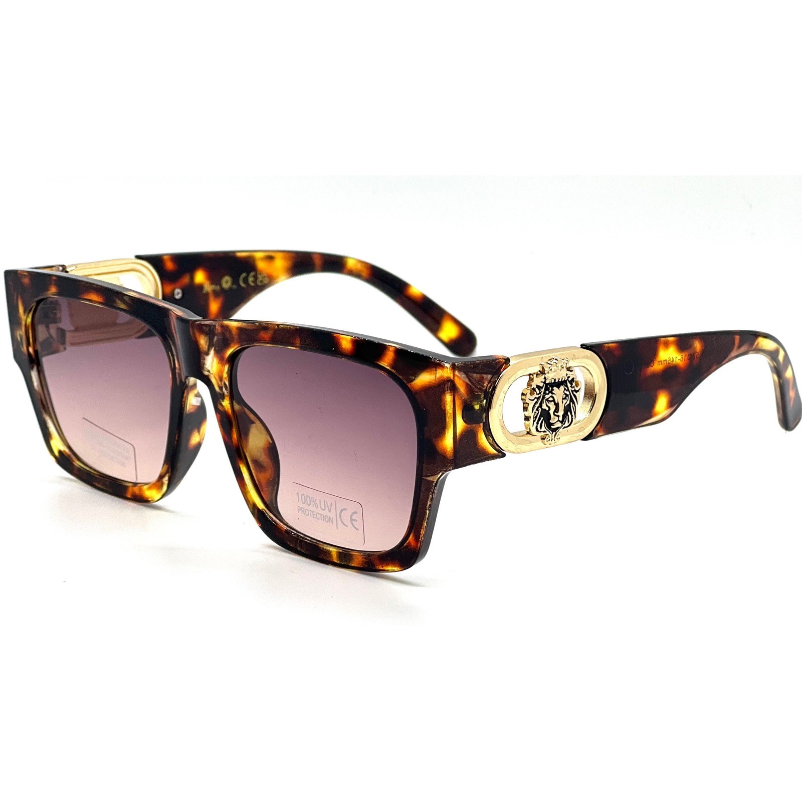 Designer Inspired Tortoise Oversized Square Sunglasses Women Gradient Lens Gafas