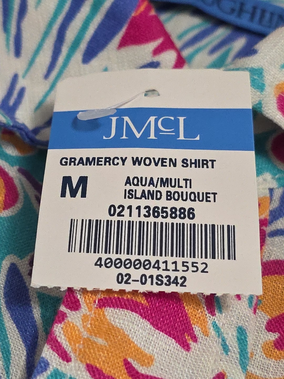 NEW J. McLaughlin Island Bouquet Gramercy Lightweight Button-up Linen Shirt SZ M