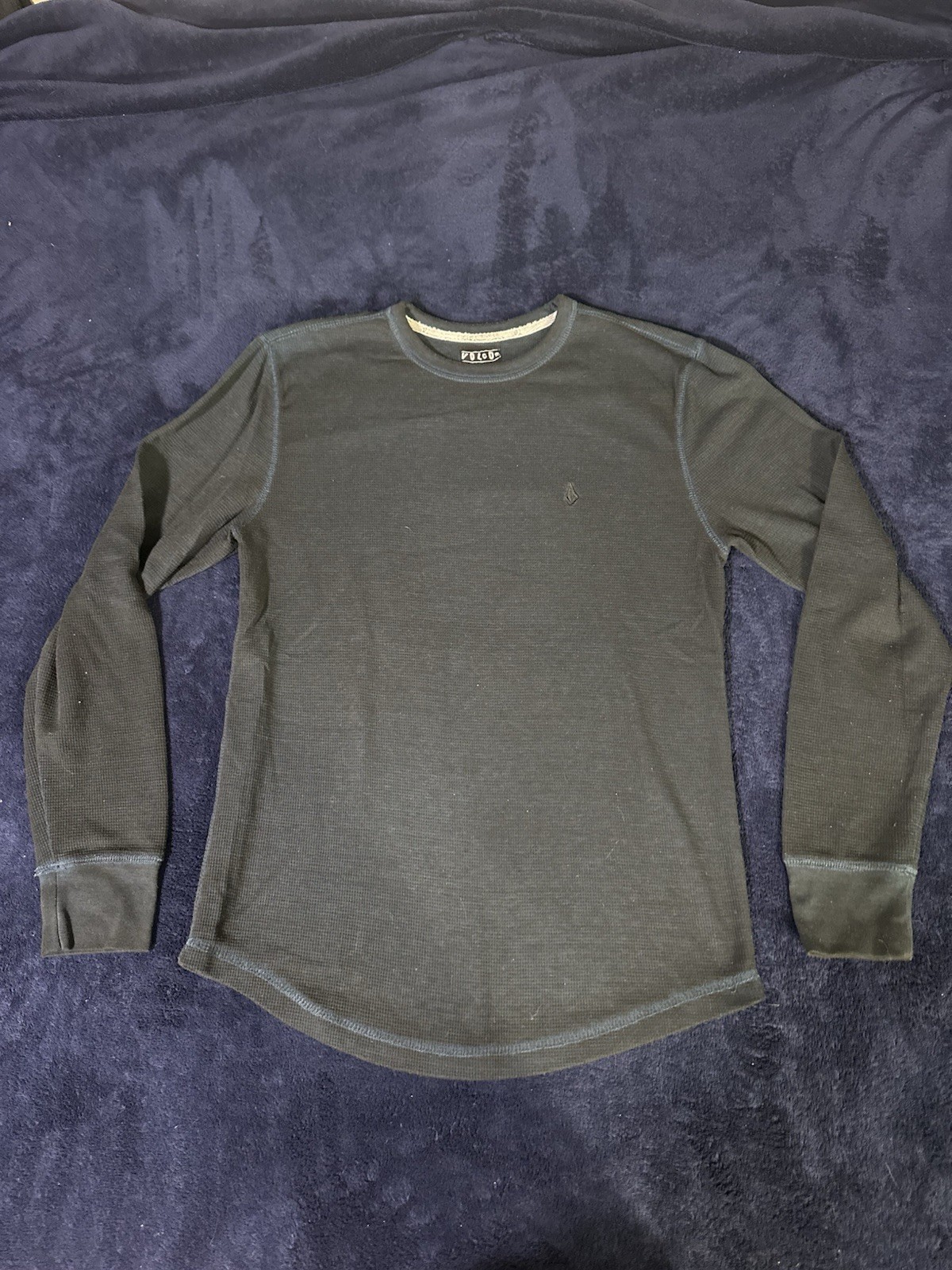 Volcom Blue Thermal Long Sleeve Shirt Medium
