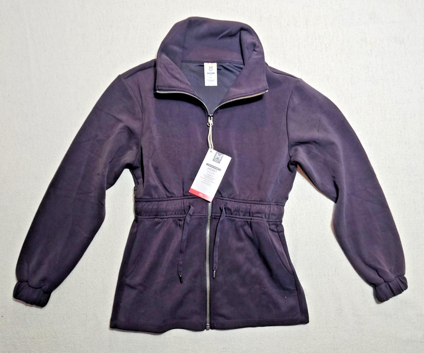 Jacket Black Sandwash Pockets Draw String Waist Women’s XL By Member’s Mark