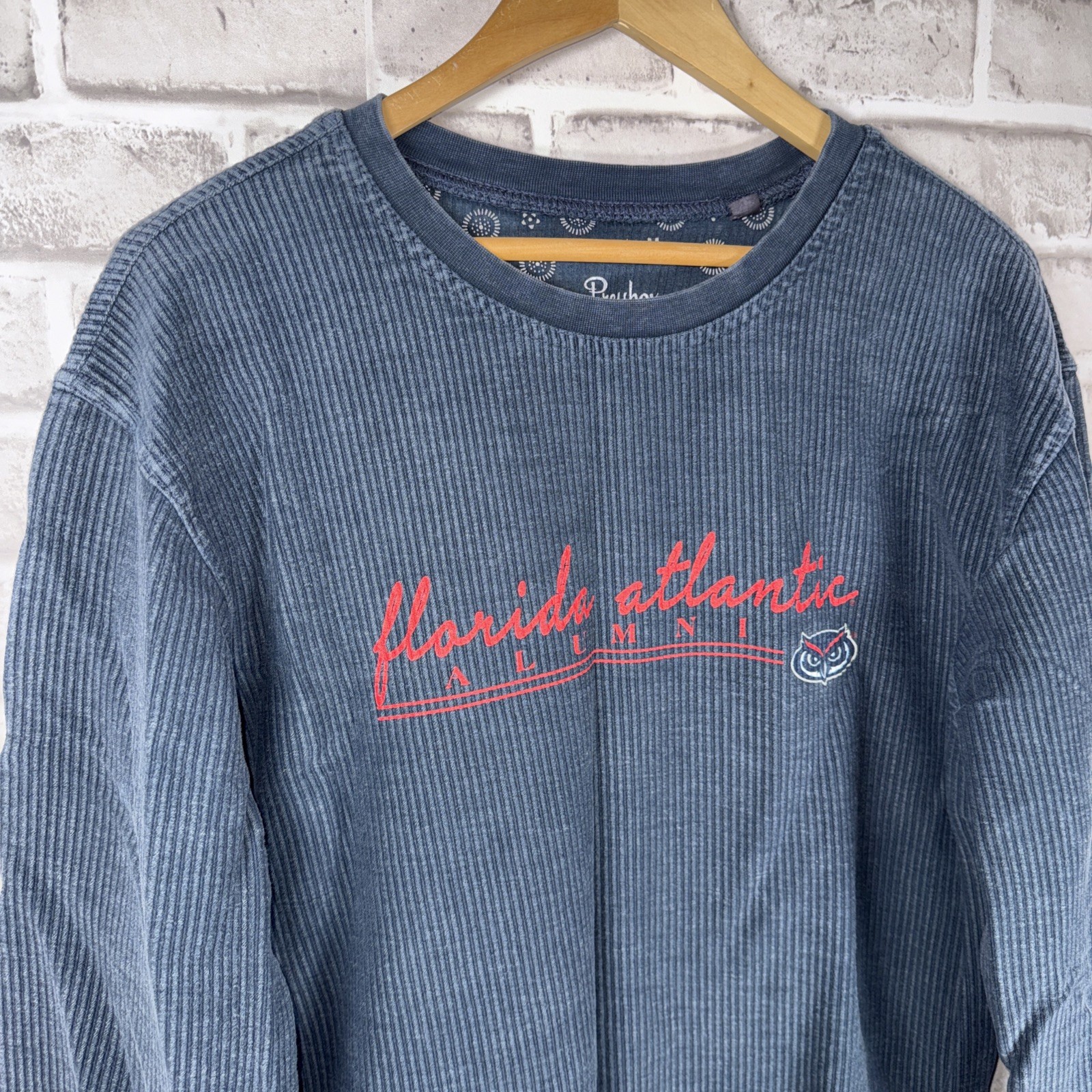 Vintage Florida FAU Pressbox Sweater Ribbed Fleece Crewneck College Medium M